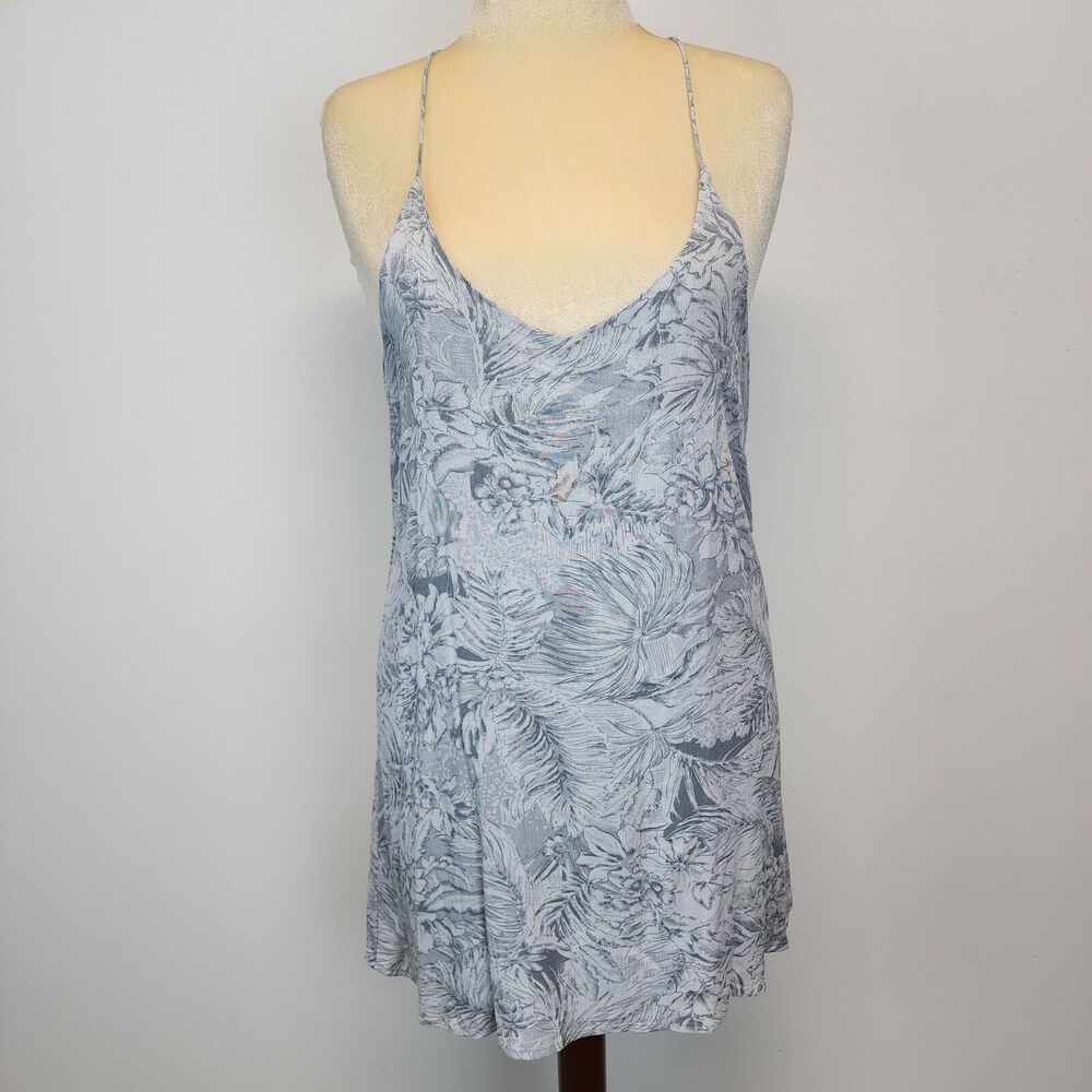 Style Rack Design LA Floral Mini Dress Size S Gray Sleeveless Rayon Beach Boho